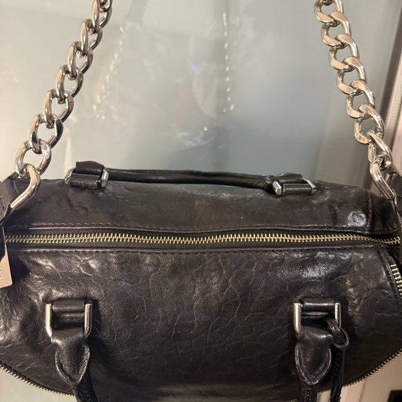 Women's Michael Kors Black Silver Studded Satchel One Size - Picture 12 of 14